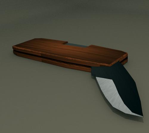 Simple unrigged Flip Knife with texture's preview image